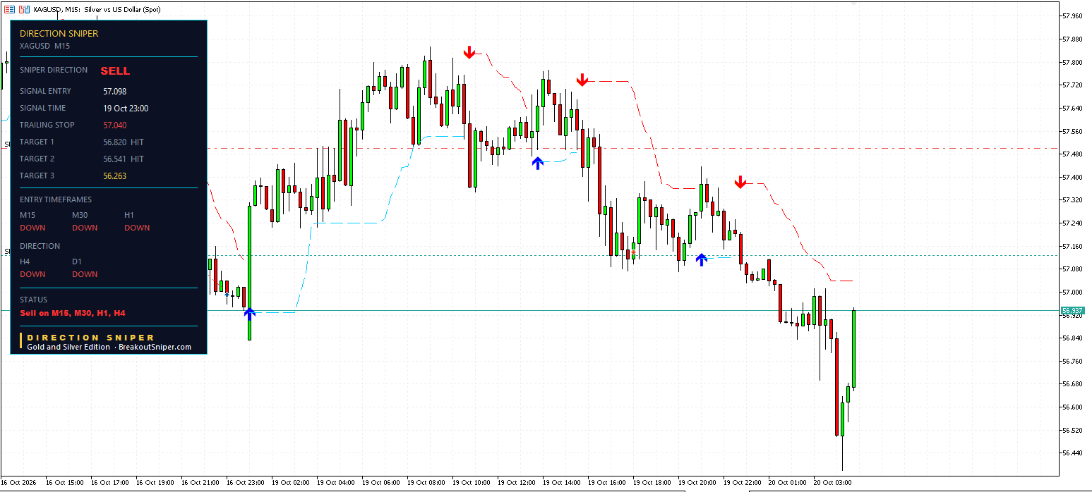 Silver M15 panel, Targets 1 and 2 HIT